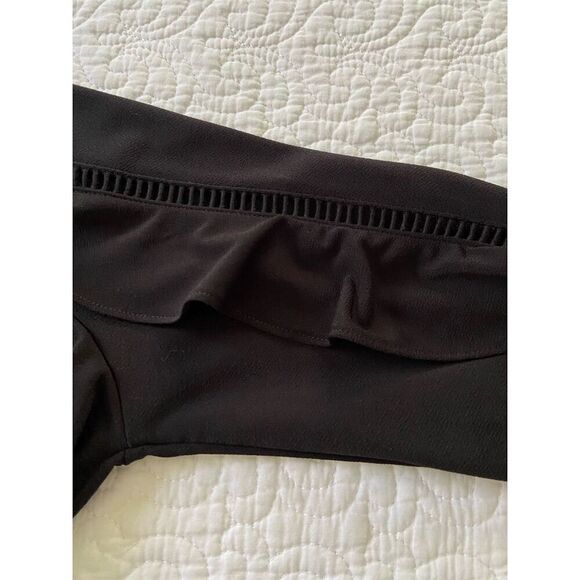 New York & Company 7th Avenue Black High Neck Ruffle Sleeve Blouse Size S - Picture 7 of 12